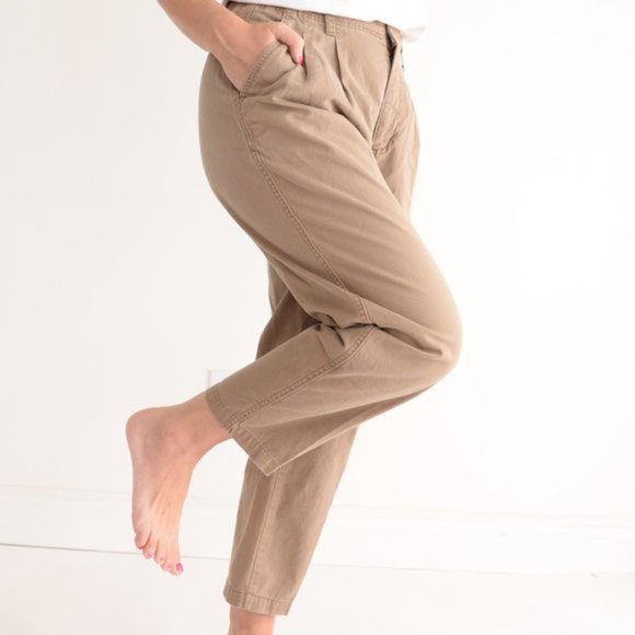 Vintage Northern Reflections Brown Paper Bag Waist Pants Size 7/8 - Picture 3 of 10